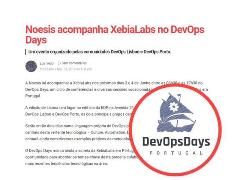 2019 06 03 Noesis Acompanha Xebialabs No Devops Days In PC Guia