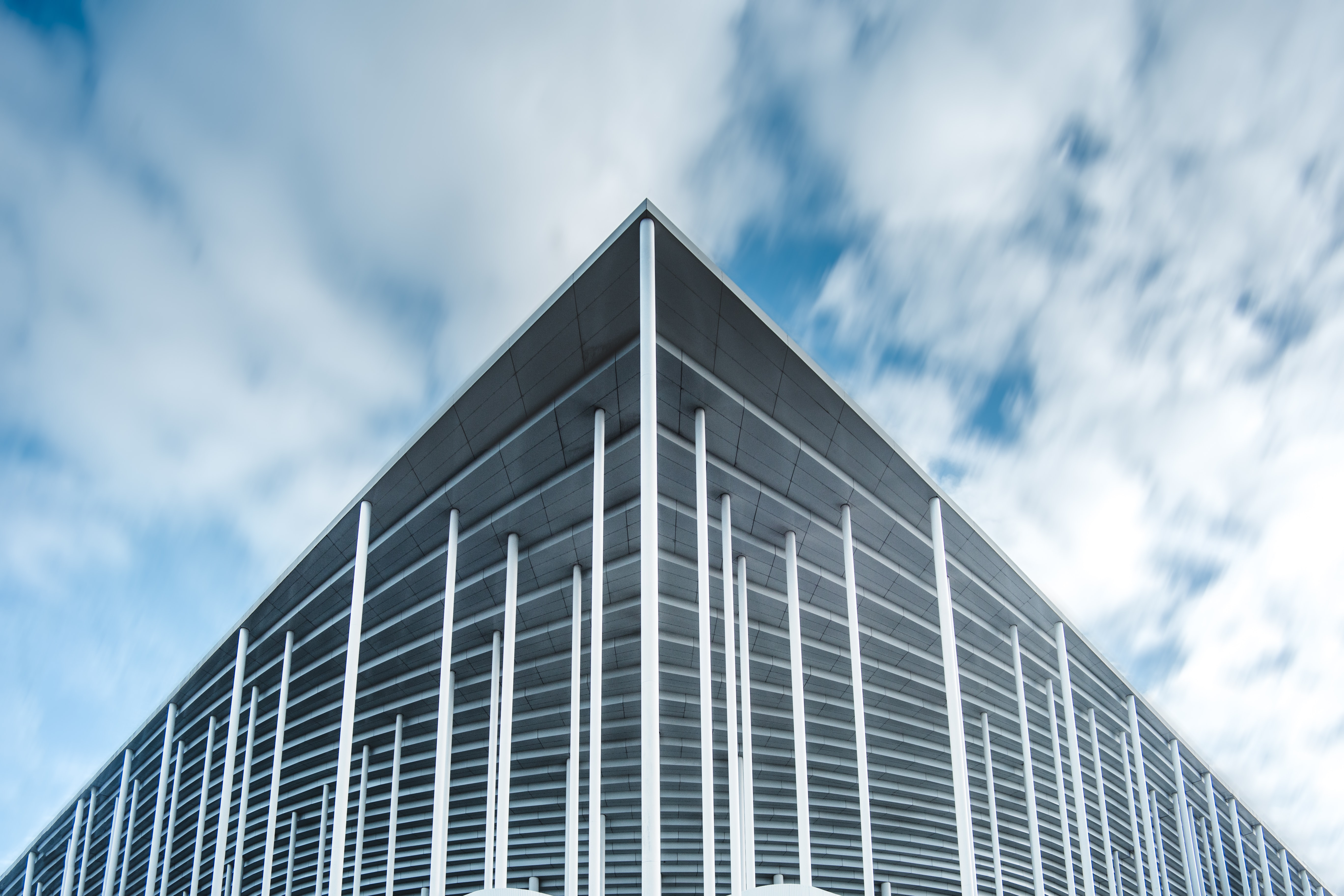 Building view from below with the sky in panorama