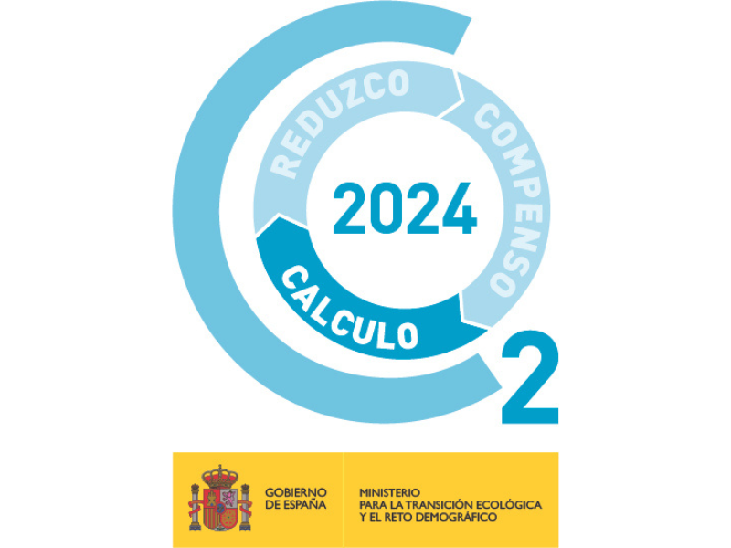 Selo “Calculo, Reduzco, Compenso 2024” do Governo de Espanha para compromisso com a redução da pegada de carbono